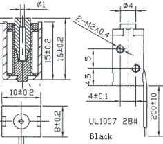 Miniature Solenoid AU0415L Dimensions